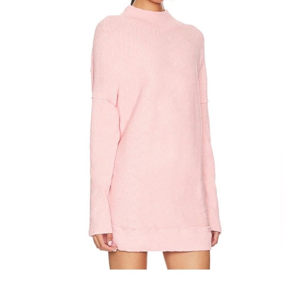 Free People Sweaters - Free People Casey Tunic Heart Haze Women’s Large Knit Sweater Ribbed  Mock Neck